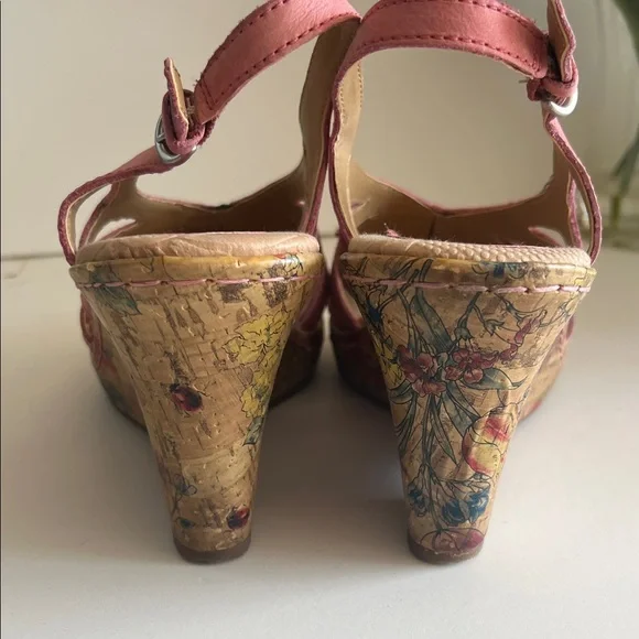 b.o.c. Pink Floral-Trim Slingback Wedge Sandals - Picture 3 of 8